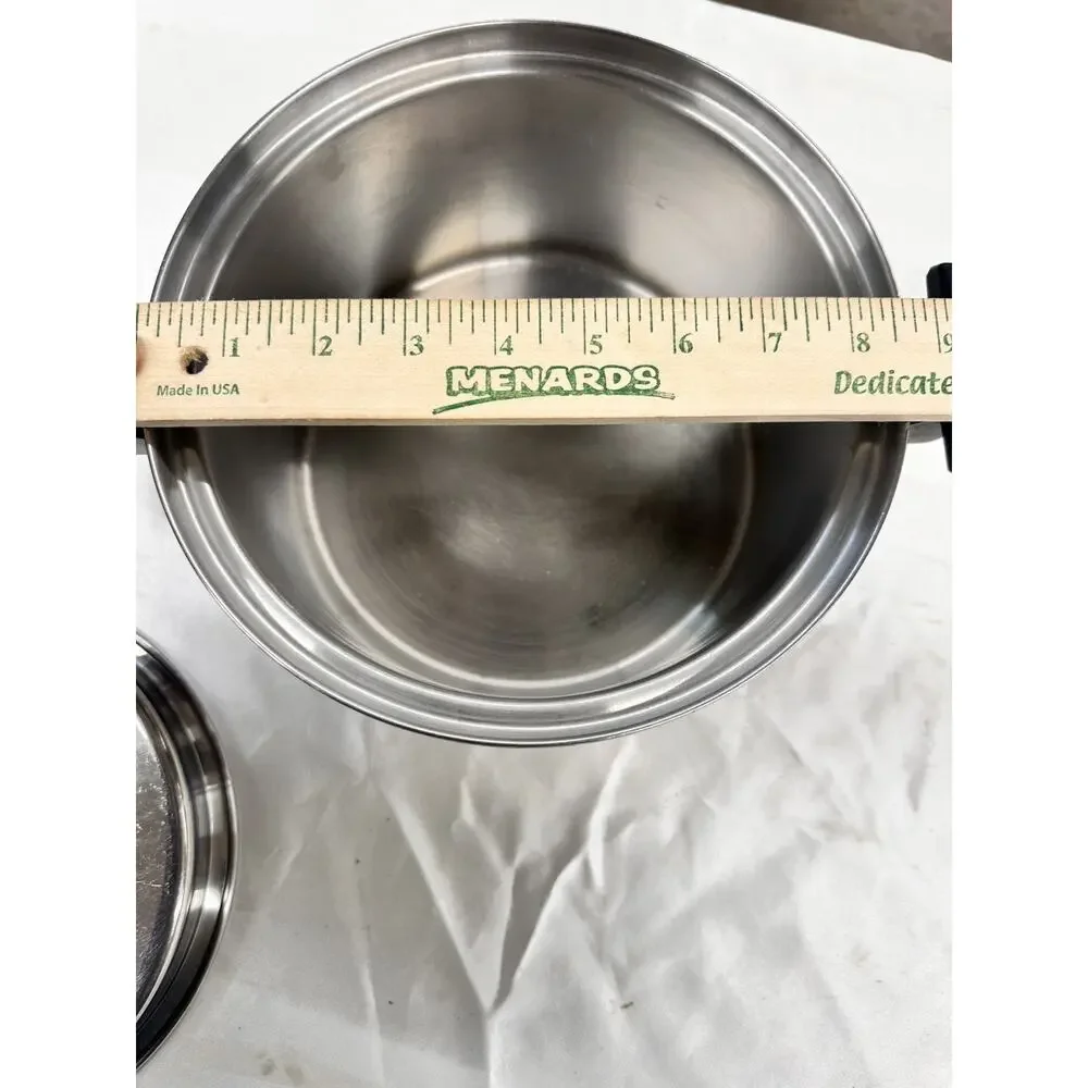 Vintage Royal Prestige 6 Qt 7-Ply Stainless Steel Dutch Oven Pot Valve Lid USA
